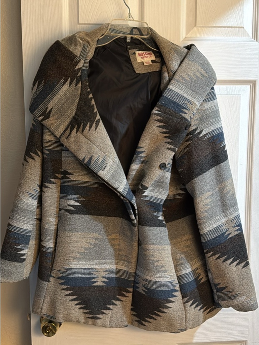 Mossimo Supply Co. Gray and Black Patterned Peacoat